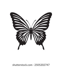 butterfly vector icon logo illustration symbol graphic doodle art silhouette illustration black and white