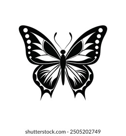 butterfly vector icon logo illustration symbol graphic doodle art silhouette illustration black and white