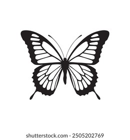 butterfly vector icon logo illustration symbol graphic doodle art silhouette illustration black and white