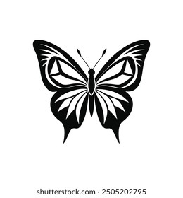 butterfly vector icon logo illustration symbol graphic doodle art silhouette illustration black and white