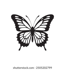 butterfly vector icon logo illustration symbol graphic doodle art silhouette illustration black and white