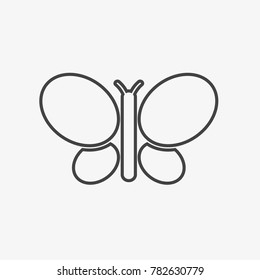 Butterfly vector icon on grey background