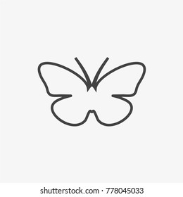 Butterfly vector icon on light grey background