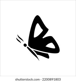 Icono vectorial de mariposa en fondo blanco