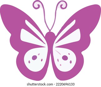 Butterfly vector icon on white background