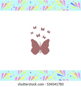 Butterfly vector icon on white background. Isolated illustration. Business picture.