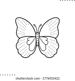 Icono vectorial de mariposa en contornos