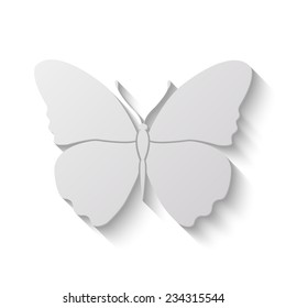 butterfly vector icon - paper illustration