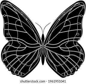 butterfly vector icon symbol design Vector illustration. Black and white. Trendy concept for logo, card, banner, poster flyer