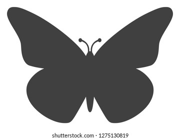 Butterfly vector icon symbol. Flat pictogram is isolated on a white background. Butterfly pictogram designed with simple style.