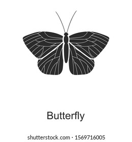 Butterfly vector icon.Black vector icon isolated on white background butterfly.