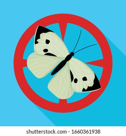 Butterfly vector icon.Flat vector icon isolated on white background butterfly .