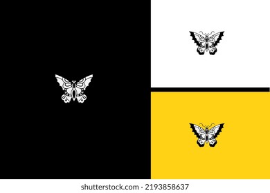 butterfly vector illustration black and white