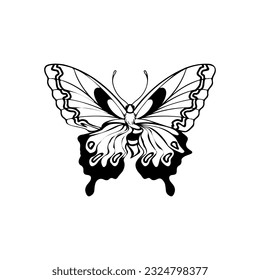 ilustración vectorial de mariposa con concepto