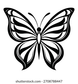 Ilustração de vetor borboleta - Design de arte de linha de inseto decorativo