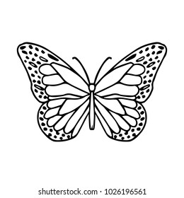 Butterfly vector illustration. Doodle style. Design, print, logo, decor, textile, paper