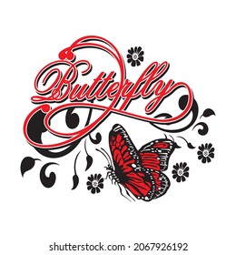 butterfly vector illustration editable - romance quotes 