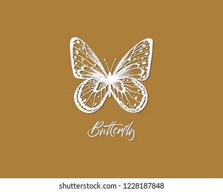 Butterfly. Vector illustration. Elegant butterfly logo for feminine business. 