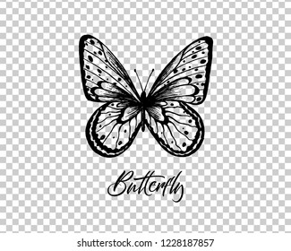 Butterfly. Vector illustration. Elegant butterfly logo for feminine business. 