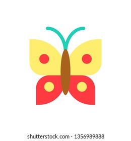 Butterfly vector illustration, flat design icon