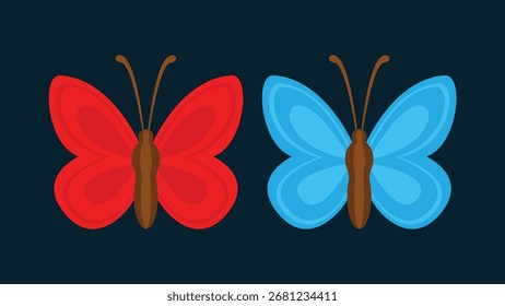 Butterfly vector illustration in flat design style. Butterfly icon.