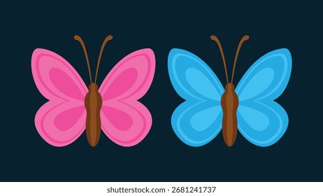 Butterfly. Vector illustration in flat style. Butterfly icon.