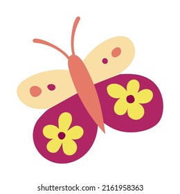 Butterfly. Vector illustration. Happy Birthday.