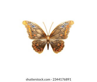 Ilustración vectorial de mariposa aislada en fondo blanco