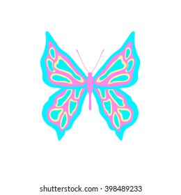 Butterfly vector illustration, isolated on white background 