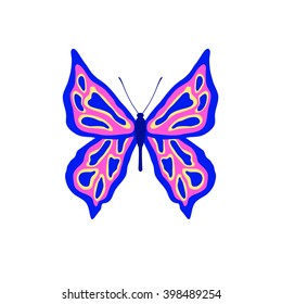 Butterfly vector illustration, isolated on white background 