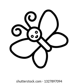 Butterfly vector illustration, Isolated Spring season line icon