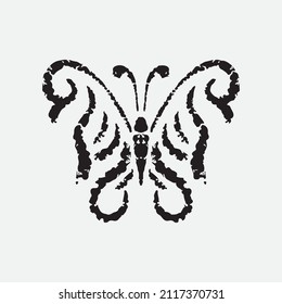 Butterfly vector illustration isolated in white background.