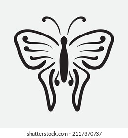 Butterfly vector illustration isolated in white background.