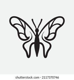 Schmetterling, Vektorgrafik einzeln auf weißem Hintergrund.