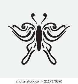 Butterfly vector illustration isolated in white background.