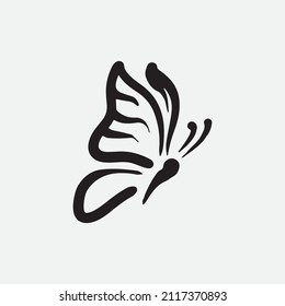 Butterfly vector illustration isolated in white background.