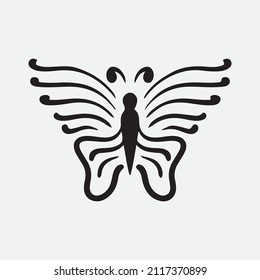 Butterfly vector illustration isolated in white background.