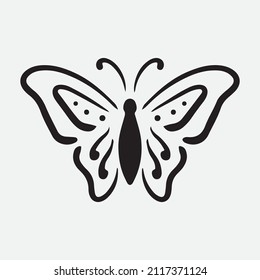 Butterfly vector illustration isolated in white background.