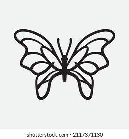 Butterfly vector illustration isolated in white background.