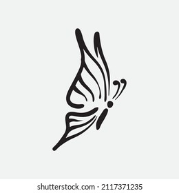 Butterfly vector illustration isolated in white background.