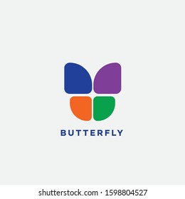 Butterfly vector illustration. Kinder garden logo