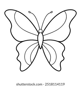 


    Butterfly vector illustration with line art.