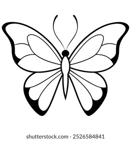 Schmetterling, Vektorgrafik mit Linien.