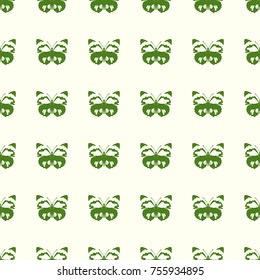 Butterfly vector illustration on a seamless pattern background. Set of elements