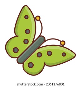 butterfly Vector illustration on a transparent background. Premium quality symbols.Vector line flat color icon for concept and graphic design.
