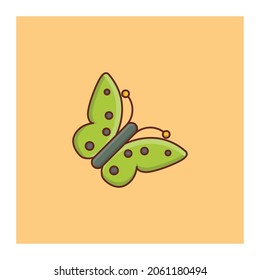 butterfly Vector illustration on a transparent background. Premium quality symbols.Vector line flat color icon for concept and graphic design.