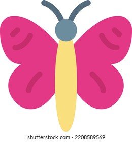 Schmetterling, Vektorgrafik auf transparentem Hintergrund. Hochwertige Symbole. Zeilenfarbige Vektorsymbole für Konzept und Grafikdesign. 
