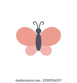 Butterfly vector illustration on white background. For kids stuff, card, posters, banners, children books, printing on the pack, printing on clothes, fabric, wallpaper, textile or dishes.