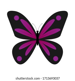 Ilustración vectorial de mariposa con color degradado púrpura.