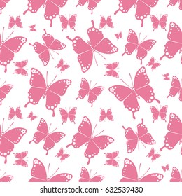 Butterfly. Vector illustration of seamless baby pattern with insect.